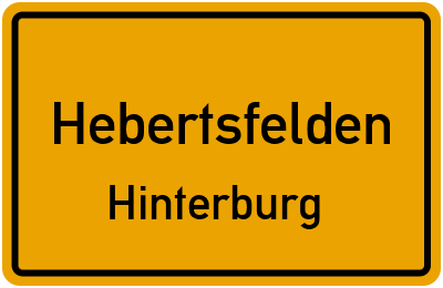 Ortsschild Hebertsfelden Hinterburg