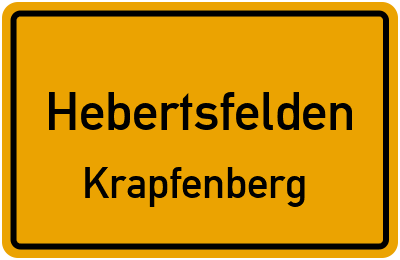 Ortsschild Hebertsfelden Krapfenberg