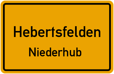Ortsschild Hebertsfelden Niederhub