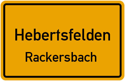 Ortsschild Hebertsfelden Rackersbach