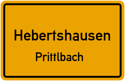 Ortsschild Hebertshausen Prittlbach
