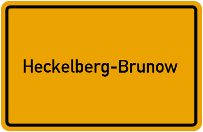 Ortsschild von Gemeinde Heckelberg-Brunow in Brandenburg