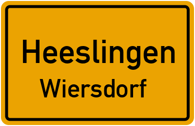 Straßenverzeichnis Heeslingen Wiersdorf