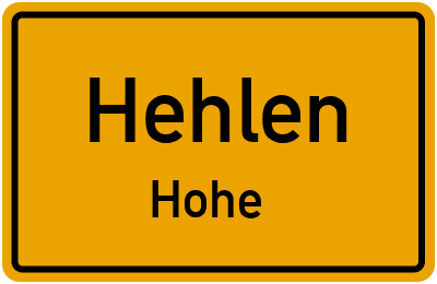 Straßenverzeichnis Hehlen Hohe
