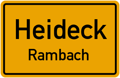 Ortsschild Heideck Rambach