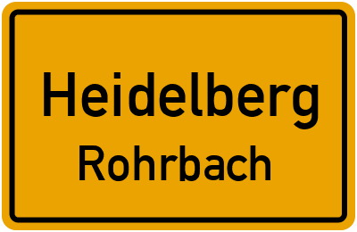 Ortsschild Heidelberg Rohrbach