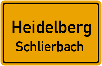 Ortsschild Heidelberg Schlierbach