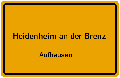 Straßenverzeichnis Heidenheim an der Brenz Aufhausen