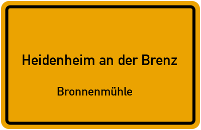 Straßenverzeichnis Heidenheim an der Brenz Bronnenmühle