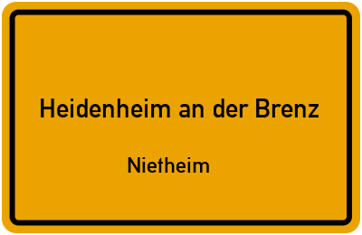 Straßenverzeichnis Heidenheim an der Brenz Nietheim