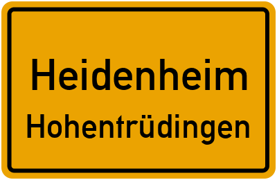 Ortsschild Heidenheim Hohentrüdingen