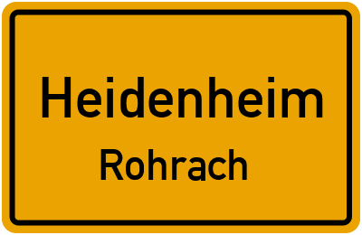 Ortsschild Heidenheim Rohrach