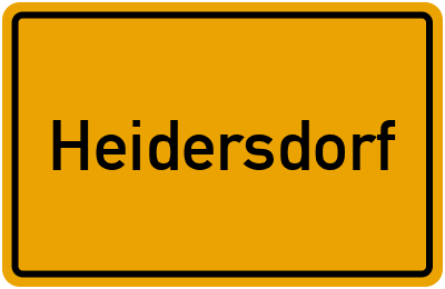 Ortsschild von Heidersdorf in Sachsen