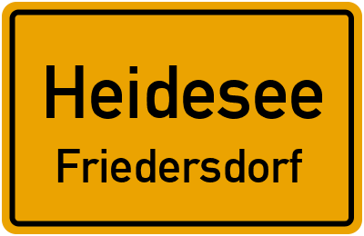 Straßenverzeichnis Heidesee Friedersdorf