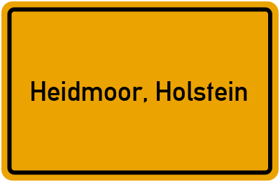Ortsschild von Gemeinde Heidmoor, Holstein in Schleswig-Holstein