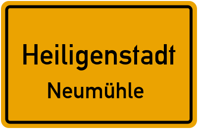 Straßenverzeichnis Heiligenstadt Neumühle