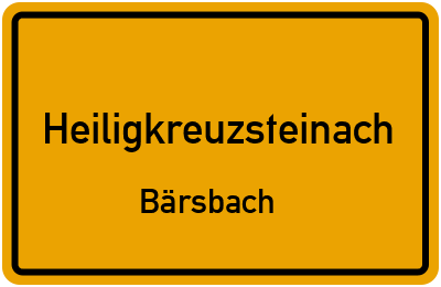 Ortsschild Heiligkreuzsteinach Bärsbach