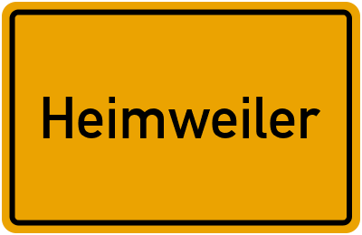 Ortsschild von Gemeinde Heimweiler in Rheinland-Pfalz