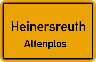 Straßenverzeichnis Heinersreuth Altenplos