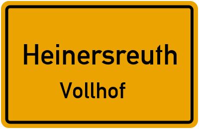 Straßenverzeichnis Heinersreuth Vollhof
