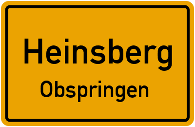 Straßenverzeichnis Heinsberg Obspringen
