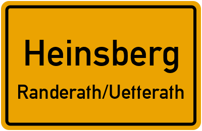 Straßenverzeichnis Heinsberg Randerath/Uetterath