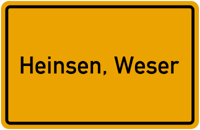 Ortsschild von Gemeinde Heinsen, Weser in Niedersachsen