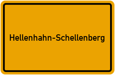 Ortsschild von Gemeinde Hellenhahn-Schellenberg in Rheinland-Pfalz
