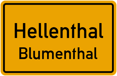 Ortsschild Hellenthal Blumenthal