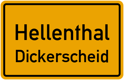 Ortsschild Hellenthal Dickerscheid