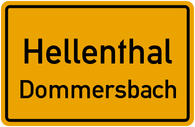 Ortsschild Hellenthal Dommersbach