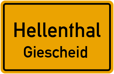 Ortsschild Hellenthal Giescheid