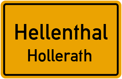 Ortsschild Hellenthal Hollerath