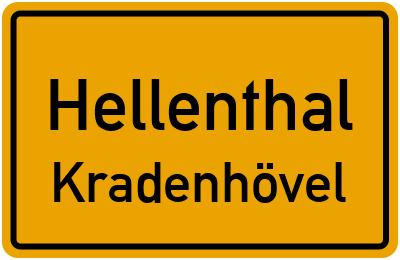 Ortsschild Hellenthal Kradenhövel