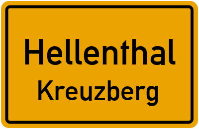 Ortsschild Hellenthal Kreuzberg