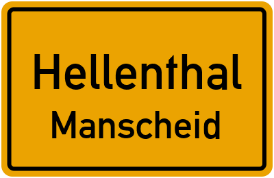 Ortsschild Hellenthal Manscheid