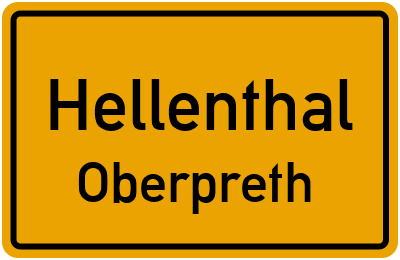 Ortsschild Hellenthal Oberpreth