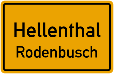 Ortsschild Hellenthal Rodenbusch