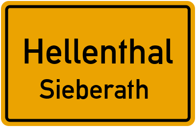 Ortsschild Hellenthal Sieberath