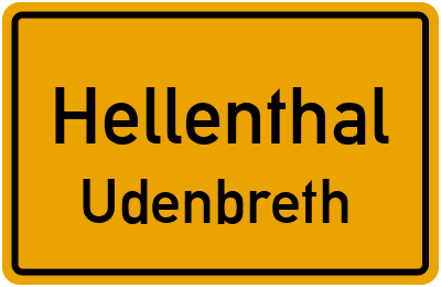 Ortsschild Hellenthal Udenbreth