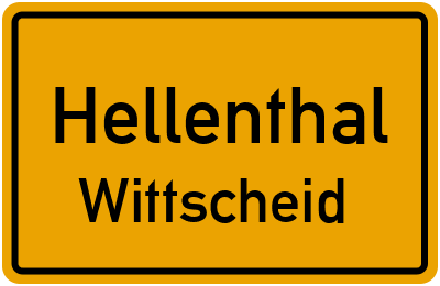 Ortsschild Hellenthal Wittscheid