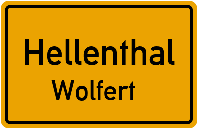 Ortsschild Hellenthal Wolfert