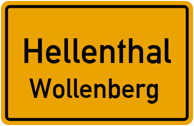 Ortsschild Hellenthal Wollenberg