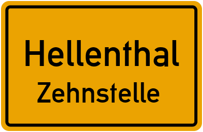 Ortsschild Hellenthal Zehnstelle