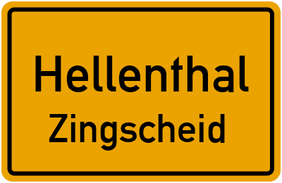 Ortsschild Hellenthal Zingscheid