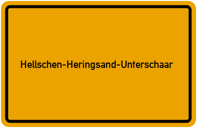 Ortsschild von Gemeinde Hellschen-Heringsand-Unterschaar in Schleswig-Holstein