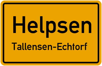 Straßenverzeichnis Helpsen Tallensen-Echtorf