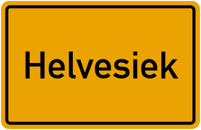 Ortsschild von Helvesiek in Niedersachsen