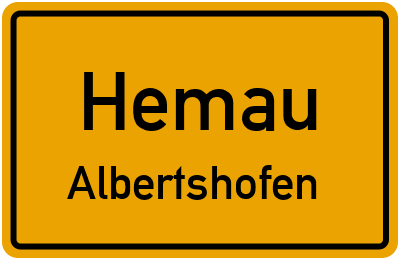 Straßenverzeichnis Hemau Albertshofen