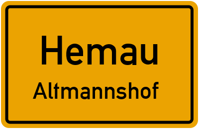 Straßenverzeichnis Hemau Altmannshof